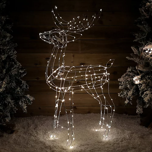 1.14m Outdoor Light Up Reindeer Christmas Decoration With Twinkling Warm White LEDs 3 1.14m Outdoor Light Up Reindeer Christmas Decoration With Twinkling Warm White LEDs - Image 3