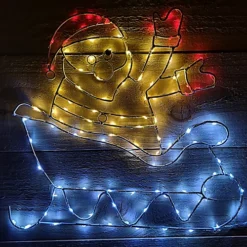 1.2m Flashing Chasing Christmas Santa Sleigh And Reindeer With 190 Red White And Blue Pin Wire LED -Deals Christmas Decor Store 1 2m flashing chasing christmas santa sleigh and reindeer with 190 red white and blue pin wire led5060907229039 03c MP