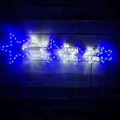 1.2m LED Rope Light 7 Star Silhouette Christmas Decoration In Cool White & Blue