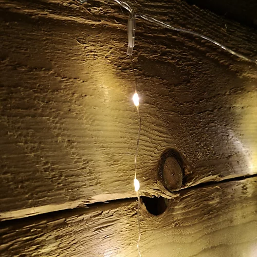 1.2m Premier Christmas Static Heart LED Silver Pin Wire V Curtain Lights In Warm White 3 1.2m Premier Christmas Static Heart LED Silver Pin Wire V Curtain Lights In Warm White - Image 3