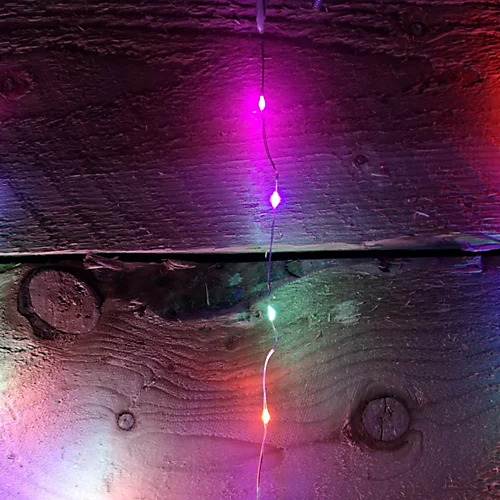 1.2m Premier Christmas Static Star LED Silver Pin Wire V Curtain Lights In Rainbow 3 1.2m Premier Christmas Static Star LED Silver Pin Wire V Curtain Lights In Rainbow - Image 3