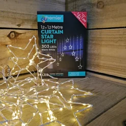 1.2m Premier Christmas Static Star LED Silver Pin Wire V Curtain Lights In Warm White -Deals Christmas Decor Store 1 2m premier christmas static star led silver pin wire v curtain lights in warm white5056589180713 04c MP