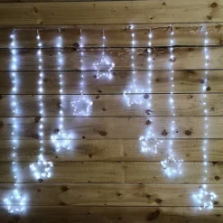 1.2m Premier Christmas Static Star LED Silver Pin Wire V Curtain Lights In White -Deals Christmas Decor Store 1 2m premier christmas static star led silver pin wire v curtain lights in white5056589183387 04c MP
