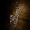 1.3m Grey Outdoor Standing LED Wicker Reindeer Christmas Decoration In Warm White