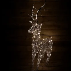 1.3m Grey Outdoor Standing LED Wicker Reindeer Christmas Decoration In Warm White -Deals Christmas Decor Store 1 3m grey outdoor standing led wicker reindeer christmas decoration in warm white5056589198404 03c MP