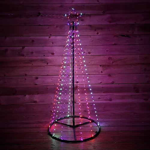 1.4m Premier Christmas Indoor Outdoor LED Pyramid Maypole Tree In Rainbow 1 1.4m Premier Christmas Indoor Outdoor LED Pyramid Maypole Tree In Rainbow