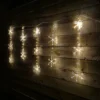 1.5m Static Snowflake LED Pin Wire Curtain Christmas Lights Decoration