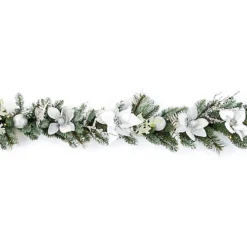 1.8m Nordic Nature White & Silver Battery-powered Christmas Garland