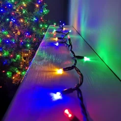 100 LED 10m Heavy Duty Indoor Outdoor Static Connectable Christmas Lights In Multicoloured