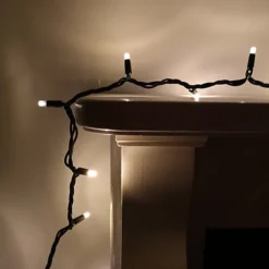 100 LED 10m Heavy Duty Indoor Outdoor Static Connectable Christmas Lights In Warm White