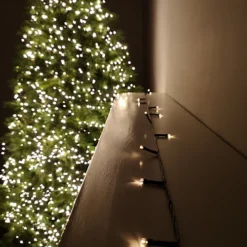 1000 LED 100m Premier Christmas Indoor Outdoor Multi Function Battery Operated String Lights With Timer In Warm White
