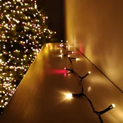 1000 LED 80m Premier SupaBrights Indoor Outdoor Christmas Multi Function Mains Operated String Lights With Timer In Red & Gold