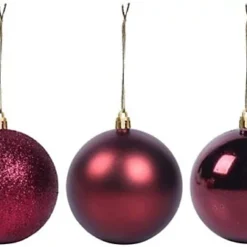 10cm/6Pcs Christmas Baubles Shatterproof Burgundy,Tree Decorations -Deals Christmas Decor Store 10cm 6pcs christmas baubles shatterproof burgundy tree decorations5056141073774 03c MP