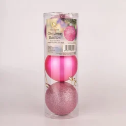 10cm/6Pcs Christmas Baubles Shatterproof Pink,Tree Decorations -Deals Christmas Decor Store 10cm 6pcs christmas baubles shatterproof pink tree decorations5056141073682 03c MP