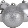 10cm/6Pcs Christmas Baubles Shatterproof Silver,Tree Decorations