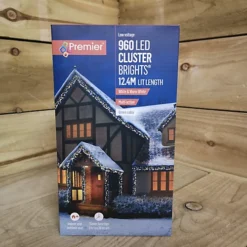 12.4m 960 LED Premier Cluster Christmas Lights With Timer In Cool & Warm White -Deals Christmas Decor Store 12 4m 960 led premier cluster christmas lights with timer in cool warm white5056589197575 04c MP