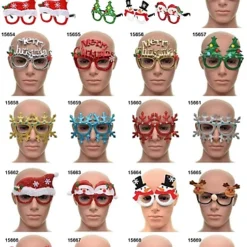 12pcs Novelty Glitter Christmas Glasses Eyewear Christmas Party Props Stocking Fillers Assorted Any 12 Frames