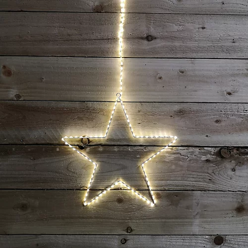 130 Micro LED Indoor Outdoor Hanging Star Frame Christmas Decoration 2 130 Micro LED Indoor Outdoor Hanging Star Frame Christmas Decoration - Image 2