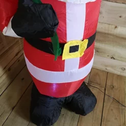 130cm (4ft) Inflatable LED Outdoor Christmas Standing Santa With Gift In Sack -Deals Christmas Decor Store 130cm 4ft inflatable led outdoor christmas standing santa with gift in sack5056589183271 04c MP