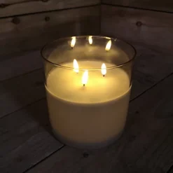 15 X 15cm Triple Flame Real Wax Christmas Candle In Smoke Grey Glass With Timer, Dimmer And Remote 7 15 X 15cm Triple Flame Real Wax Christmas Candle In Smoke Grey Glass With Timer, Dimmer And Remote -Deals Christmas Decor Store 15 x 15cm triple flame real wax christmas candle in smoke grey glass with timer dimmer and remote5060907223273 04c MP