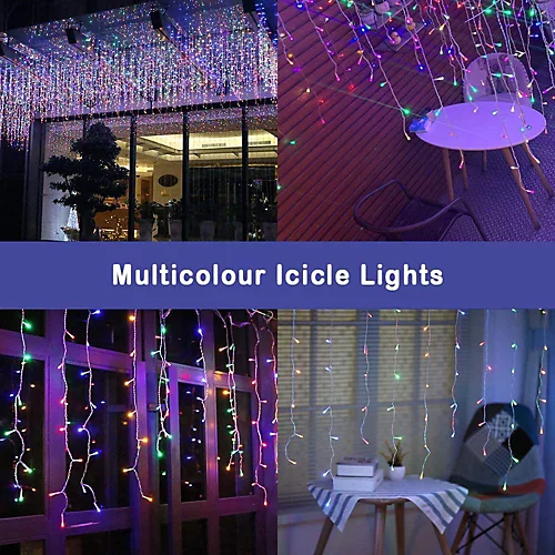 1500 Warm White ICICLE LED Lights Green Cable With 8 Effects Multifunction Auto Memory Indoor/Outdoor Christmas 2 1500 Warm White ICICLE LED Lights Green Cable With 8 Effects Multifunction Auto Memory Indoor/Outdoor Christmas - Image 2