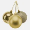 15cm/3Pcs Christmas Baubles Shatterproof Gold,Tree Decorations