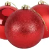 15cm/3Pcs Christmas Baubles Shatterproof Red,Tree Decorations