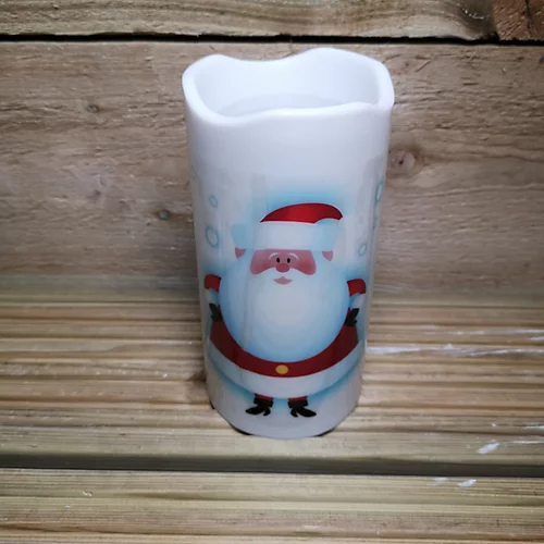 15cm Battery Operated LED Projector Candle With Rotating Christmas Pattern 2 15cm Battery Operated LED Projector Candle With Rotating Christmas Pattern - Image 2