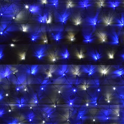 180 LED 1.7m X 1.2m Premier Multi Action Christmas Net Window Lights In Blue & White 1 180 LED 1.7m X 1.2m Premier Multi Action Christmas Net Window Lights In Blue & White