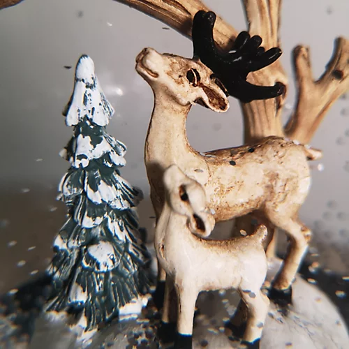 18cm Snowtime Dual Power LED Christmas Glitter Water Spinner Snow Globe Reindeer Scene 2 18cm Snowtime Dual Power LED Christmas Glitter Water Spinner Snow Globe Reindeer Scene - Image 2