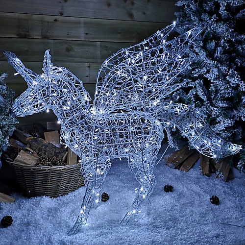 1m 200 LED Indoor Outdoor Pegasus Christmas Decoration In Cool White 1 1m 200 LED Indoor Outdoor Pegasus Christmas Decoration In Cool White