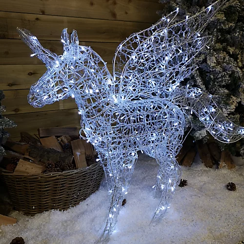 1m 200 LED Indoor Outdoor Pegasus Christmas Decoration In Cool White 2 1m 200 LED Indoor Outdoor Pegasus Christmas Decoration In Cool White - Image 2