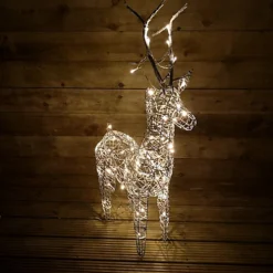 1m Grey Outdoor Standing LED Wicker Reindeer Christmas Decoration In Warm White -Deals Christmas Decor Store 1m grey outdoor standing led wicker reindeer christmas decoration in warm white5056589198442 04c MP