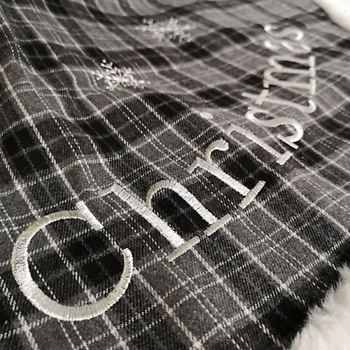 1m Luxury Embroided Grey Christmas Tree Skirt Felt Plaid Fluffy Apron 3 1m Luxury Embroided Grey Christmas Tree Skirt Felt Plaid Fluffy Apron - Image 3