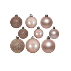 2 X 30 Blush Pink Christmas Tree Baubles