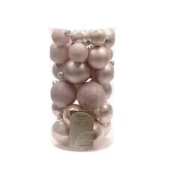 2 X 30 Blush Pink Christmas Tree Baubles -Deals Christmas Decor Store 2 x 30 blush pink christmas tree baubles2300007227034 03c MP