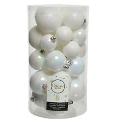 2 X 30 White Iridescent Christmas Baubles Shatterproof Tree Decor Glitter Shiny Iris -Deals Christmas Decor Store 2 x 30 white iridescent christmas baubles shatterproof tree decor glitter shiny iris2200004858463 04c MP