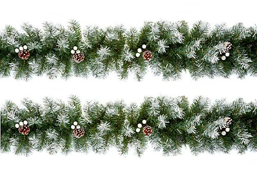 2 X Artificial Christmas Garland Snow Tipped White Berry And Pine Cone Green Garland 2.7M 1 2 X Artificial Christmas Garland Snow Tipped White Berry And Pine Cone Green Garland 2.7M