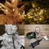 200 LED 10 X 1.9m Premier Multi Function Waterfall Christmas Tree Lights With Timer In Gold