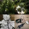 200 LED 10 X 1.9m Premier Multi Function Waterfall Christmas Tree Lights With Timer In Warm White