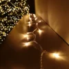 200 LED 16m Premier Christmas Outdoor Lights Timer Clear Cable In Vintage Gold