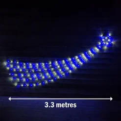 200 LED 3.32m Multifunction Shooting Star Silhouette Christmas Light In Blue & White