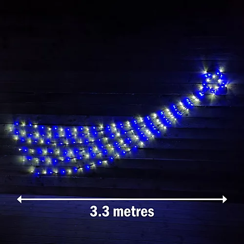 200 LED 3.32m Multifunction Shooting Star Silhouette Christmas Light In Blue & White 1 200 LED 3.32m Multifunction Shooting Star Silhouette Christmas Light In Blue & White