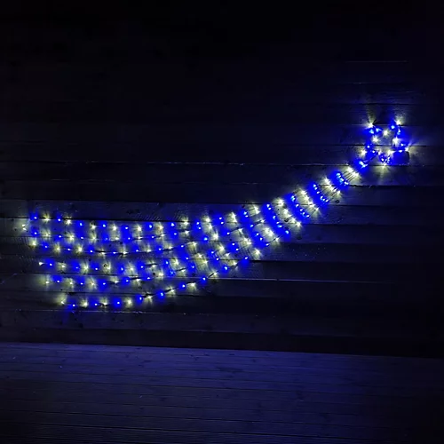 200 LED 3.32m Multifunction Shooting Star Silhouette Christmas Light In Blue & White 2 200 LED 3.32m Multifunction Shooting Star Silhouette Christmas Light In Blue & White - Image 2