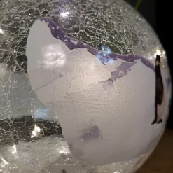 20cm Festive Christmas LED Crackle Effect Glass Penguin Scene Ball -Deals Christmas Decor Store 20cm festive christmas led crackle effect glass penguin scene ball5020244293483 04c MP