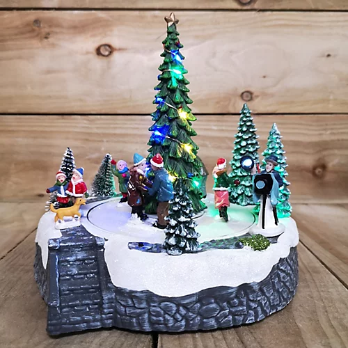 22cm Battery Operated LED Light Up Musical Christmas Scene In Multicoloured 2 22cm Battery Operated LED Light Up Musical Christmas Scene In Multicoloured - Image 2