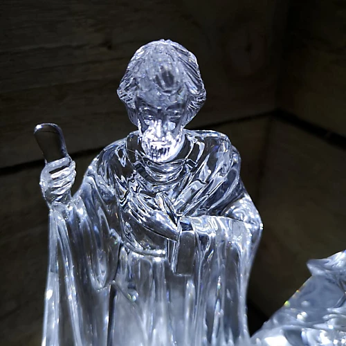 23cm Festive Battery Operated White LED Acrylic Christmas Nativity Scene 2 23cm Festive Battery Operated White LED Acrylic Christmas Nativity Scene - Image 2