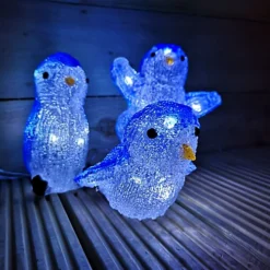 23cm Set Of 3 Acrylic Ice White LED Penguins Indoor Outdoor Christmas Decoration -Deals Christmas Decor Store 23cm set of 3 acrylic ice white led penguins indoor outdoor christmas decoration5056589100032 03c MP