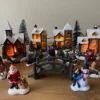 24 Piece Christmas Village Scene For Windowsills Or Mantelpieces