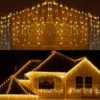 240 Warm White ICICLE LED Lights Green Cable With 8 Effects Multifunction Auto Memory Indoor/Outdoor Christmas